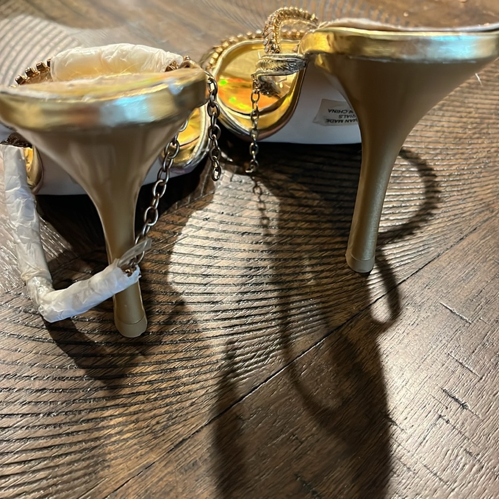Temptations Gold Rhinestone Heels - Picture 4 of 4